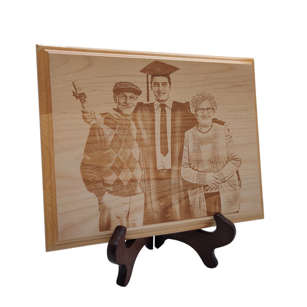 Photo Engraved on Wooden Plaque