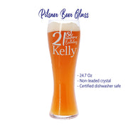 Personalized 21st Birthday Pilsner Glass Beer Glass