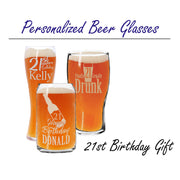 Personalized 21st Birthday Pilsner Glass Beer Glass