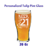 Personalized Tulip Pint Beer Glass