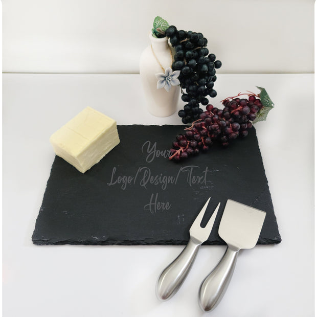 Personalized Laser Etched Cheese Serving Natural Slate Stone