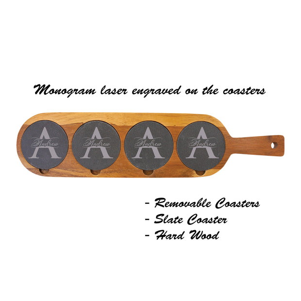 Handmade Wooden Custom Beer Glass Flight Serving Tray