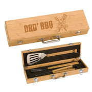 Custom Monogrammed Bamboo Wood BBQ Utensils Set