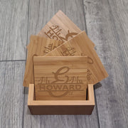 Set of 4 Custom Wooden Square Coasters