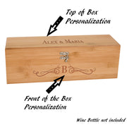 Engraved Wooden Wine Bottle Box and Opener Kit