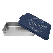custom engraved cake baking pan with copper color lid