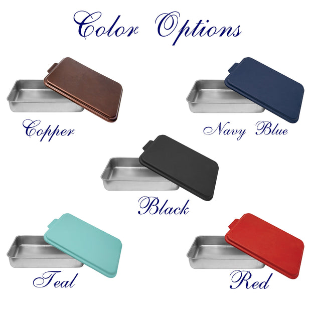 custom engraved cake baking pan with copper color lid