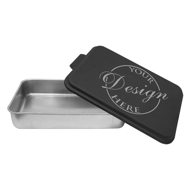 Custom Engraved Cake Baking Pan with Copper Color Lid