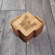Set of 6 Custom Wood Square Coasters