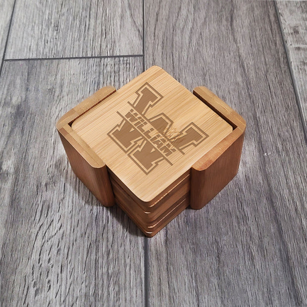 Set of 6 Custom Wood Square Coasters