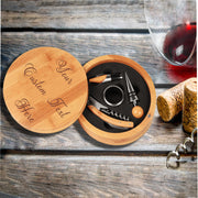 Engraved Wooden Custom Wine Accessories Gift Set